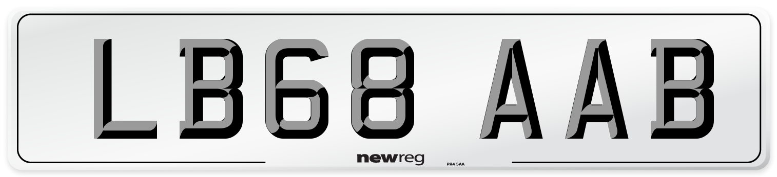 LB68 AAB Number Plate from New Reg